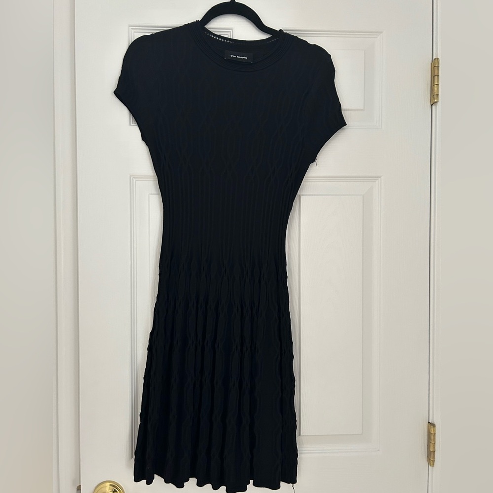 The Kooples black knit textured dress